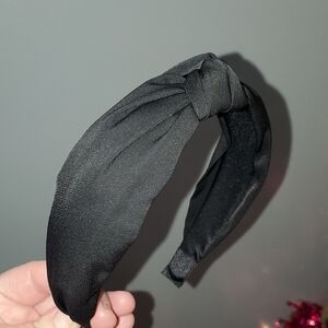 New handmade boutique top knot flexible wide headband black